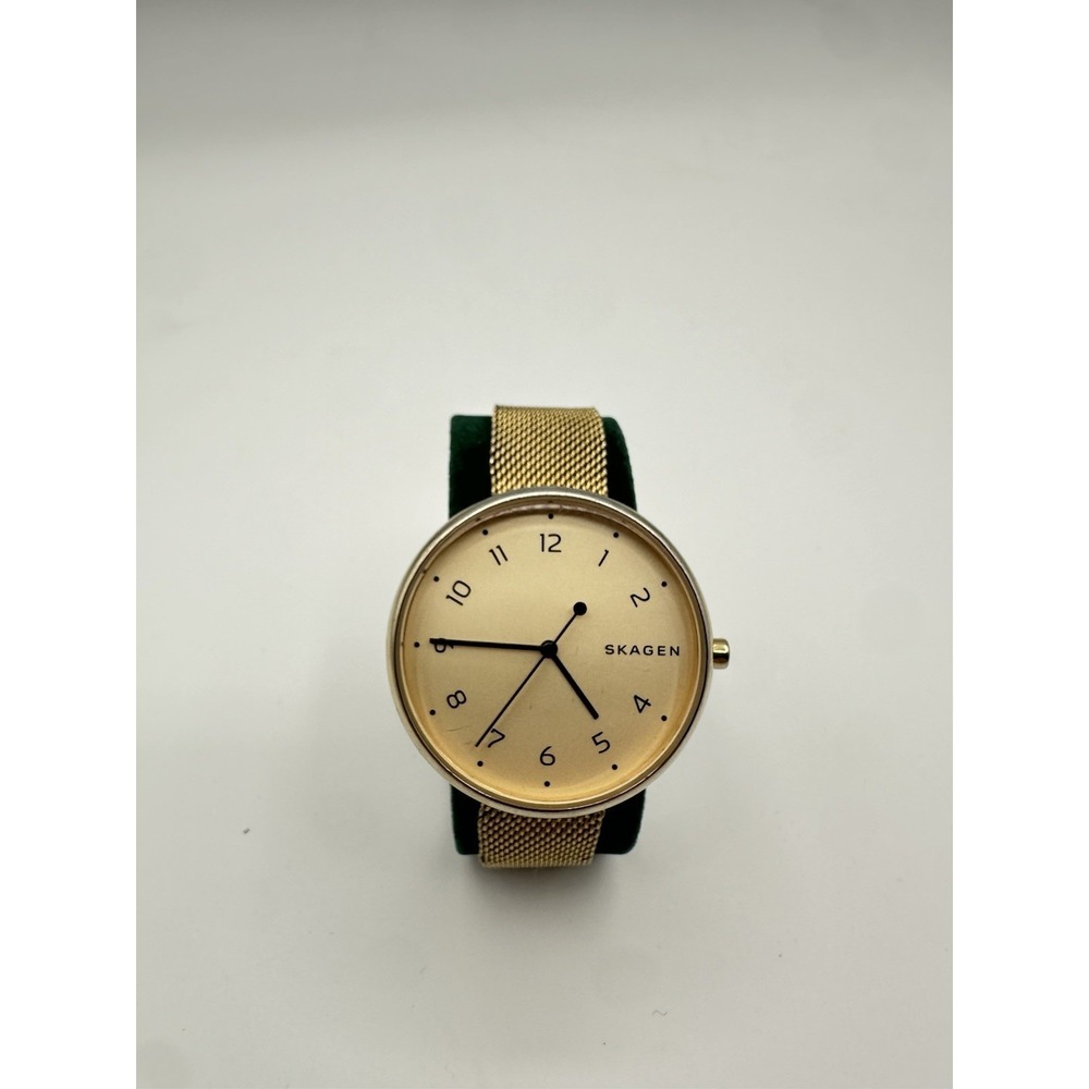 Skagen Hagen SKW7206 Women's Gold Dial Gold Tone Mesh Bracelet Watch Minimalist